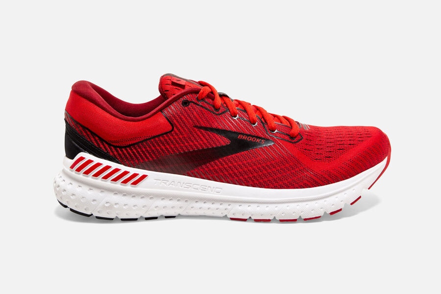 Transcend 7 Road Brooks Running Shoes NZ Mens - Red/Black - LHEFJT-870